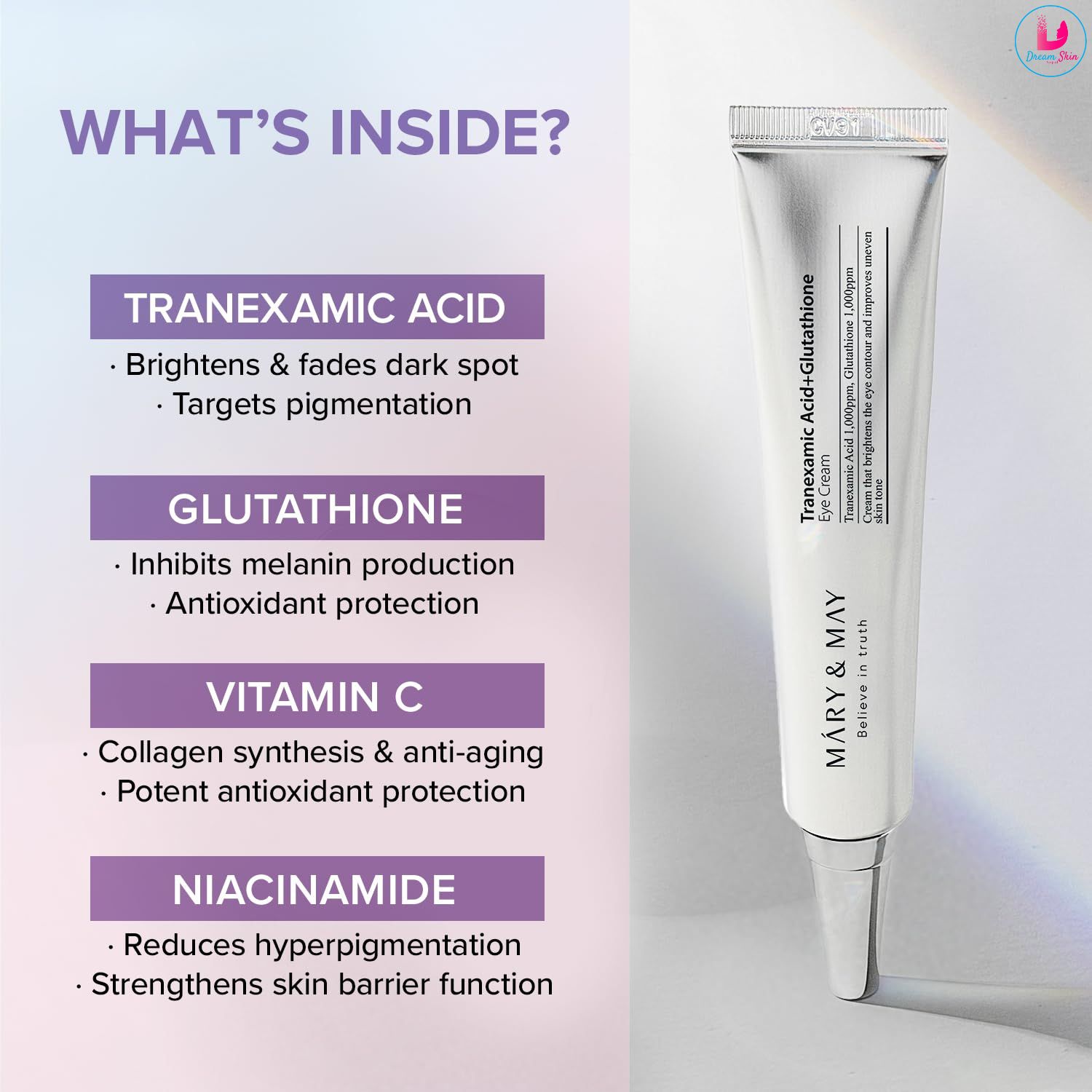 Mary&May Tranexamic Acid (TXA)+Glutathione Eye Cream Mini 12g